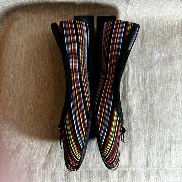 UNITED NUDE Sz 38 Multi Coloured Striped Funky Heel Slip On Ballet Flats Shoes - Picture 6 of 12